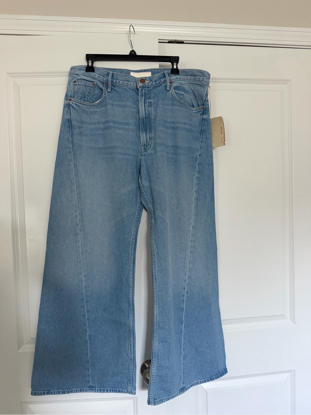 NWT MOTHER SNACKS! Lemon Twist Sneak Jeans Munchies Size 34 Wide Leg - Picture 3 of 12
